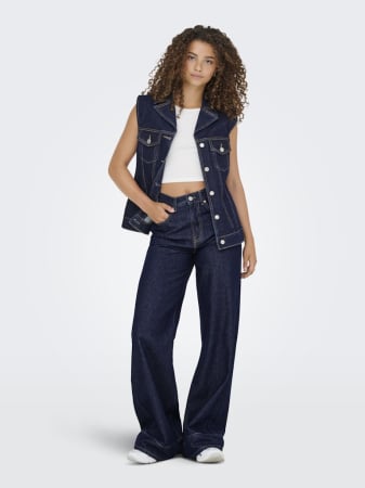 JEANS - ONLY Blugi Dark Blue Denim Linea Wide Femei