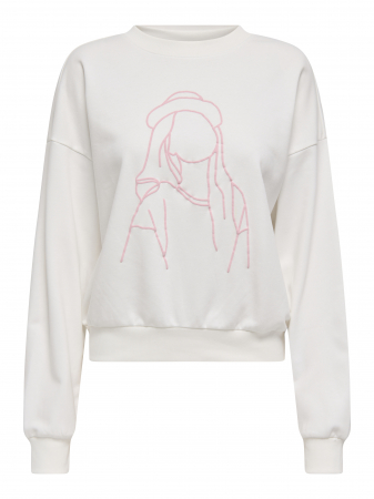 Hanorace - Only Bluza Alba  Femei