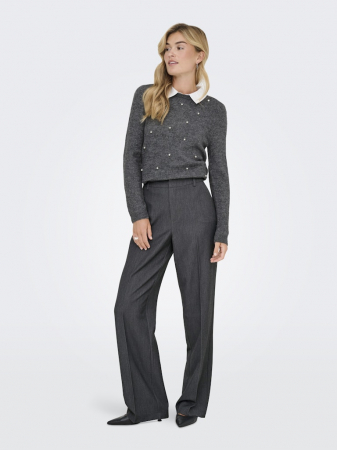 Pantaloni - Only Pantaloni Gri Inchis Straight Tapered Femei