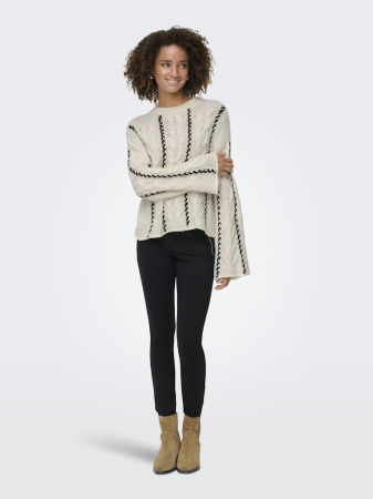FEMEI - ONLY Pulover Birch Melange/Black  Femei
