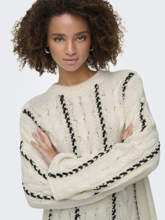 ONLY Женский Свитер Birch Melange/Black  [3]