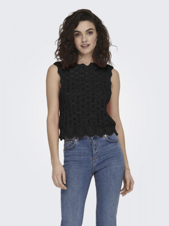 FEMEI - Only Pulover Cu Maneca Scurta Negru  Femei