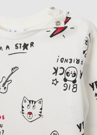 OVS Kids Bluza Bright White Baieti 9-36 Luni [3]