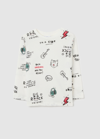 Hanorace - OVS Kids Bluza Bright White Baieti 9-36 Luni