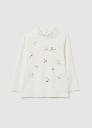Hanorace - OVS Kids Bluza Cu Fermuar White Alyssum Fete 9-36 Luni