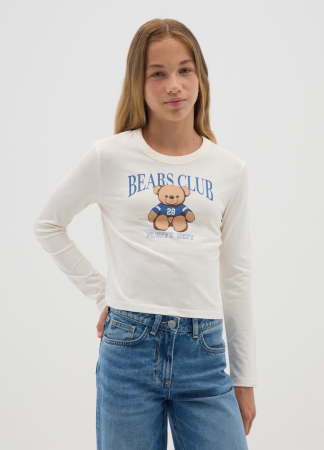 Hanorace - OVS Kids Bluza Gri/Alba Fete 10-15 Ani
