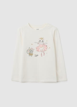 Hanorace - OVS Kids Bluza White Alyssum Fete 3-10 Ani