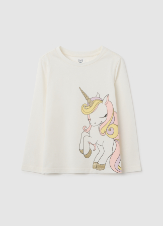 Hanorace - OVS Kids Bluza White Alyssum Fete 3-10 Ani