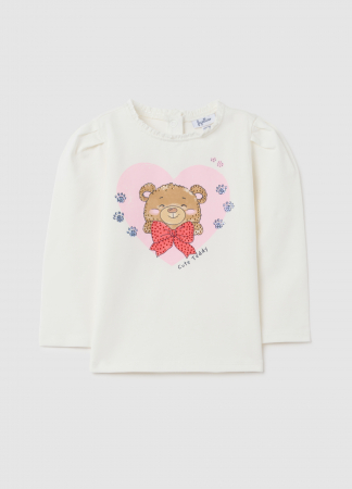 Hanorace - OVS Kids Bluza White Alyssum Fete 9-36 Luni