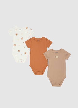 BAIETI - OVS Kids Body Maneca Scurta Amber Brown Baieti 0-9 Luni