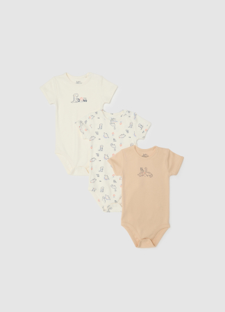 Body si Salopete - OVS Kids Body Maneca Scurta Shifting Sand Baieti 0-9 Luni