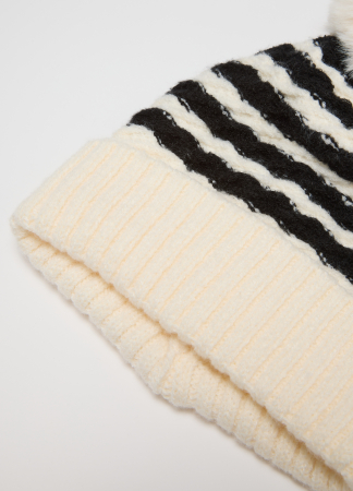 OVS Kids Шапка Для Девочек Black-Striped Off-White 3-10 Лет [2]