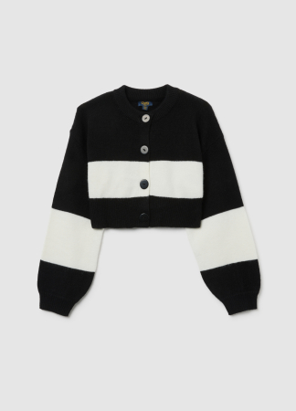 Fetite 10-15 ANI - OVS Kids Cardigan Negru/Alb Fete 10-15 Ani