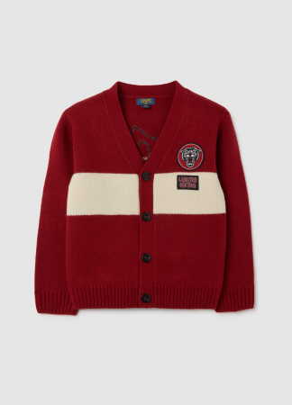 BAIETI - OVS Kids Cardigan Rosu/Alb Baieti 3-10 Ani