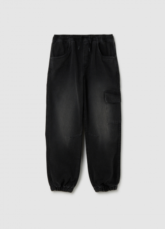 Jeans - OVS Kids Jogger Denim Negri Baieti 10-15 Ani