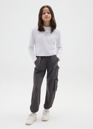 FETE - OVS Kids Pantaloni Sport Gri Inchisi Fete 10-15 Ani