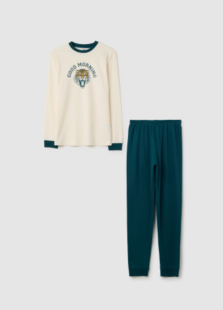 BAIETI - OVS Kids Pijama Alb/Verde Baieti 10-15 Ani