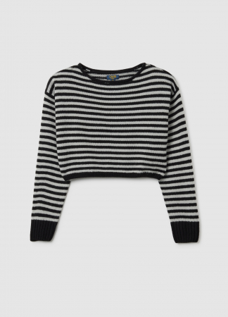 Tricotaje - OVS Kids Pulover Gri/Negru Fete 10-15 Ani