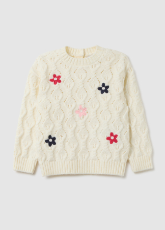 FETE - OVS Kids Pulover White Alyssum Fete 9-36 Luni