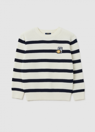BAIETI - OVS Kids Pulover White-Striped Blue Baieti 3-10 Ani