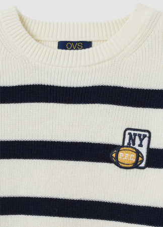 OVS Kids Pulover White-Striped Blue Baieti 3-10 Ani [2]