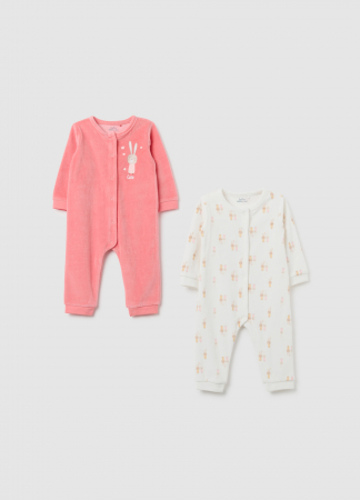 Pijamale - OVS Kids Salopeta-Pijama Roz Baieti 9-36 Luni