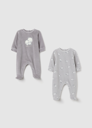 Pijamale - OVS Kids Salopeta-Pijama Ultimate Gray Baieti 9-36 Luni