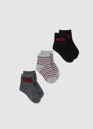 Accesorii - OVS Kids Set Ciorapi Gri/Negru Baieti 10-15 Ani