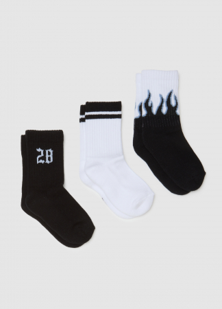 Accesorii - OVS Kids Set Ciorapi White/Black Baieti 10-15 Ani
