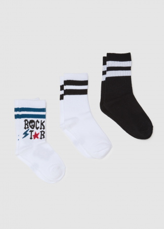 Accesorii - OVS Kids Set Ciorapi White/Black Baieti 10-15 Ani