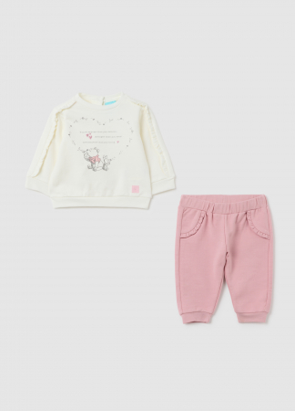 Seturi - OVS Kids Set Rochie+Leggins Alb Fete 0-9 Luni
