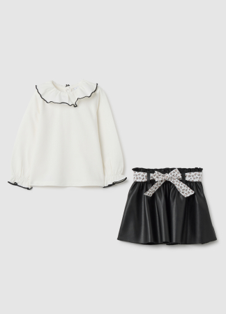 Seturi - OVS Kids Set Tricou+Fusta White Alyssum Fete 9-36 Luni