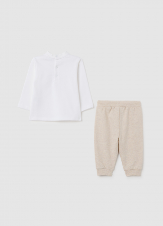 OVS Kids Set Tricou + Pantaloni Beige Melange Baieti 0-9 Luni [1]