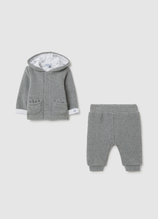 Seturi - OVS Kids Set Tricou + Pantaloni Gri Baieti 0-9 Luni