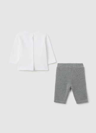 OVS Kids Set Tricou + Pantaloni Lucent White Baieti 0-9 Luni [1]