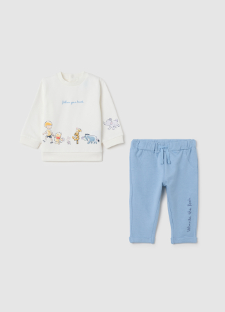 Seturi - OVS Kids Set Tricou + Pantaloni Soft Chambray Baieti 0-9 Luni