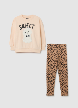 Seturi - OVS Kids Set Tricou Vanilla Cream Fete 3-10 Ani