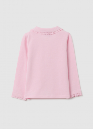 OVS Kids Tricou Polo Maneca Lunga  Roz Fete 9-36 Luni [1]