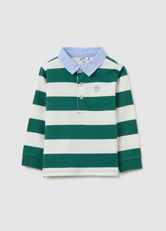 Hanorace - OVS Kids Tricou Polo Maneca Lunga  Stripes Baieti 9-36 Luni