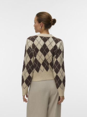 VERO MODA Женский Кардиган Oatmeal Chocolate Martini  [3]