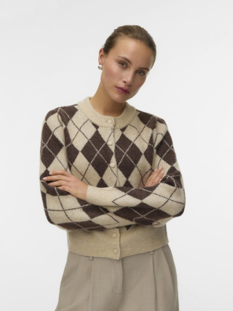 VERO MODA Женский Кардиган Oatmeal Chocolate Martini  [1]