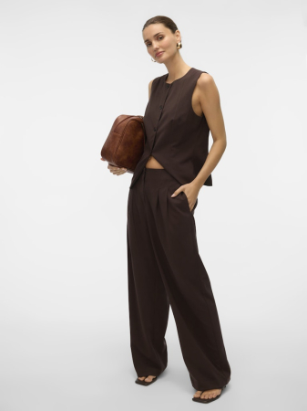 FEMEI - VERO MODA Pantaloni Chocolate Torte Wide Femei