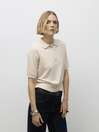 FEMEI - Vero Moda Pulover Cu Maneca Scurta Crem Regular Femei