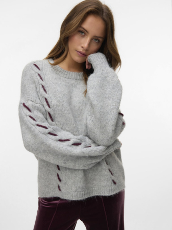 VERO MODA Pulover Gri Deschis  Femei [2]