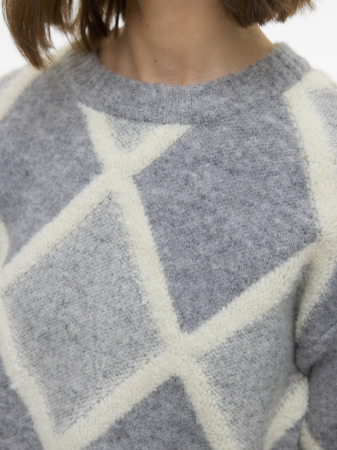 VERO MODA Pulover Medium Grey Melange Birch  Femei [2]