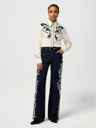 FEMEI - Wrangler Blugi Dark Navy 70S Flare Flare Femei