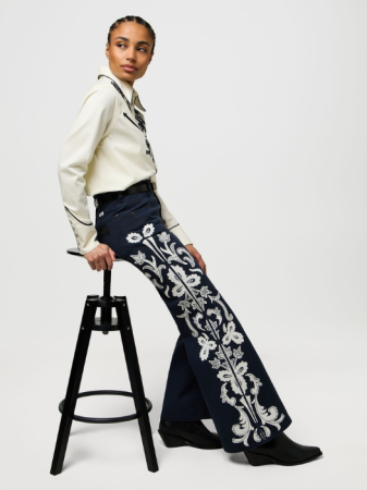 Wrangler Женские Джинсы Dark Navy 70S Flare Flare [5]