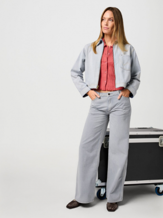 Wrangler Blugi Gri Deschis WORLD WIDE Wide Leg Femei [5]