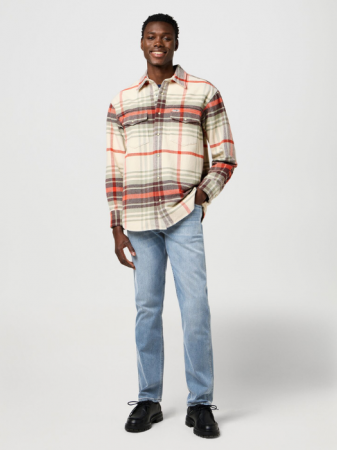 BARBATI - Wrangler Blugi Albastri Deschisi GREENSBORO Regular Straight Barbati