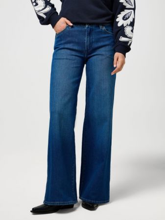 Wide Leg - Wrangler Blugi Albastri WORLD WIDE Wide Leg Femei
